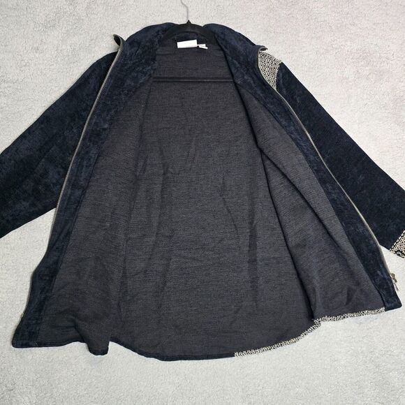 Chicos Design Womens Black Shacket 1 US Sm Full Zip Aztec‎ Tribal Southwestern - Picture 5 of 10